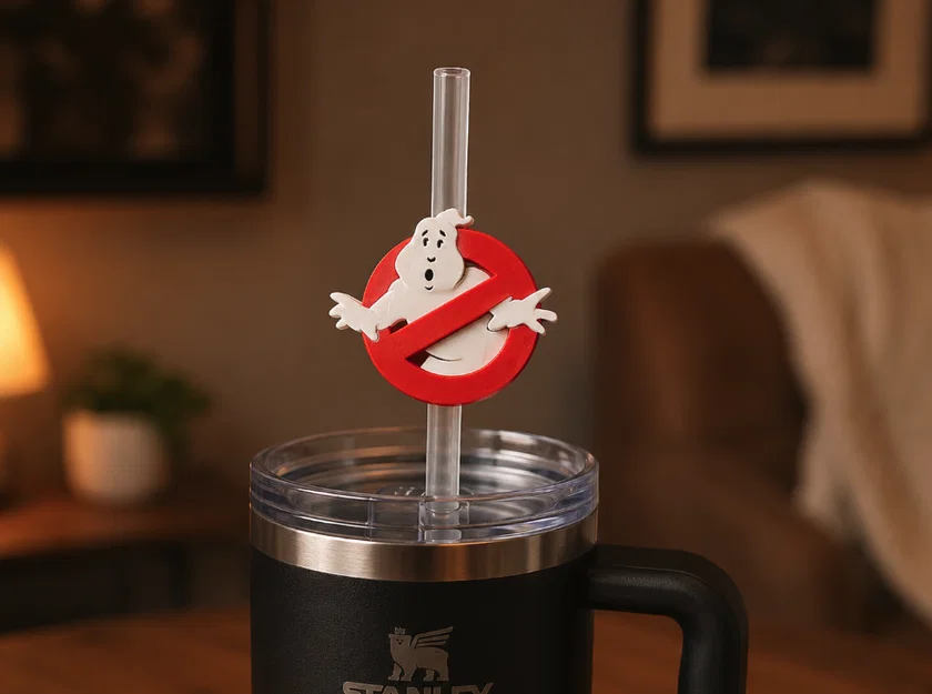 Mô hình Ghostbusters Straw Slider – Phụ kiện trang trí ống hút cho bình giữ nhiệt - Image 1