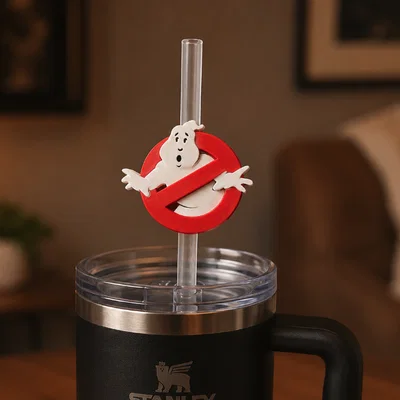 Mô hình Ghostbusters Straw Slider – Phụ kiện trang trí ống hút cho bình giữ nhiệt