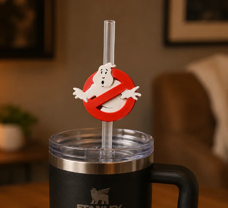 Mô hình Ghostbusters Straw Slider – Phụ kiện trang trí ống hút cho bình giữ nhiệt