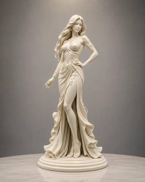 Mô hình 3D tượng cô gái thanh lịch đầy tinh tế - Image 1