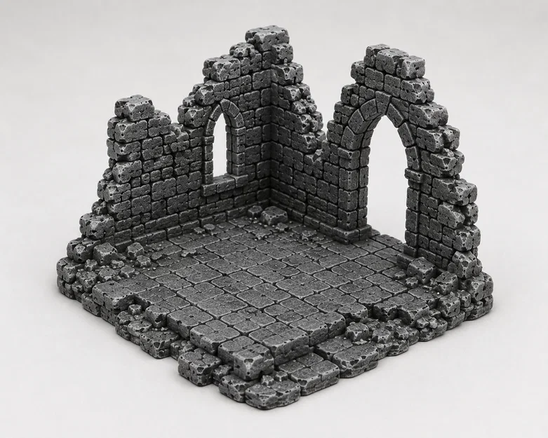 Mô hình góc hầm ngục đổ nát 3D (Dungeon Ruin) cho Tabletop RPG - Image 1