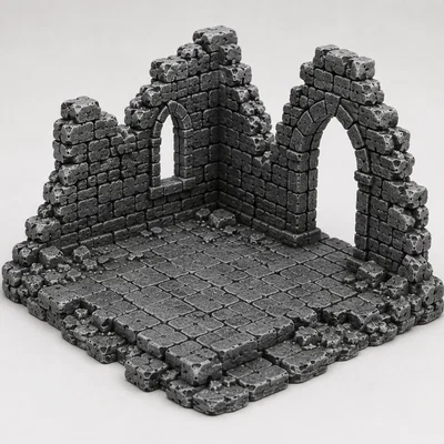 Mô hình góc hầm ngục đổ nát 3D (Dungeon Ruin) cho Tabletop RPG