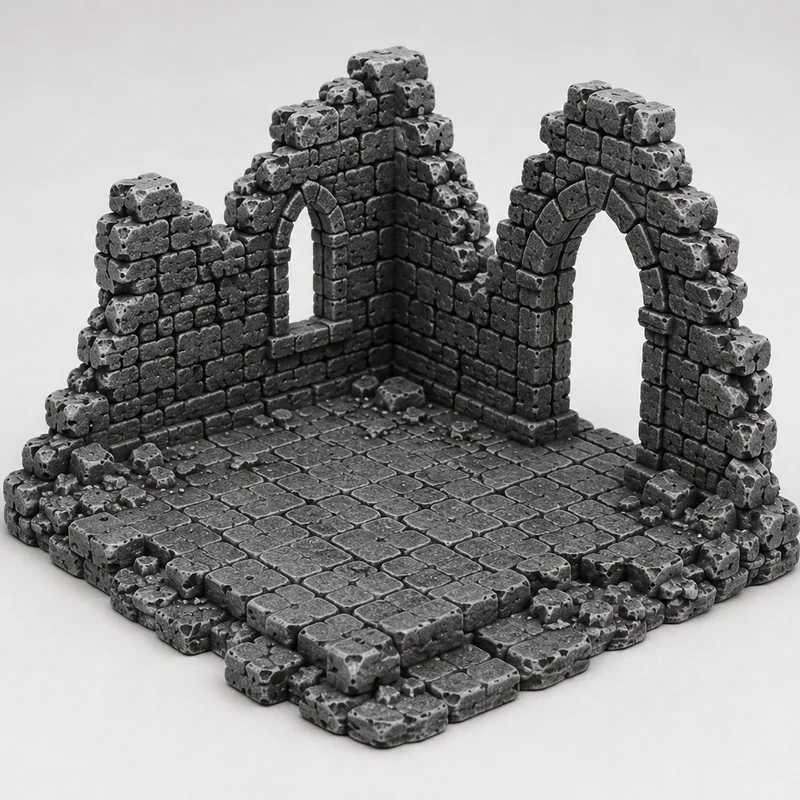 Mô hình góc hầm ngục đổ nát 3D (Dungeon Ruin) cho Tabletop RPG