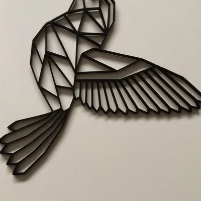Mô hình treo tường Chim Ruồi (Hummingbird) phong cách hình học 3D