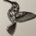 Mô hình treo tường Chim Ruồi (Hummingbird) phong cách hình học 3D - Thumbnail 2