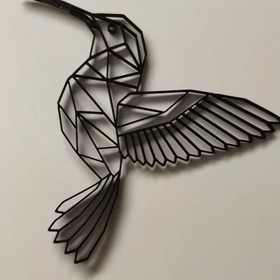 Mô hình treo tường Chim Ruồi (Hummingbird) phong cách hình học 3D