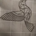 Mô hình treo tường Chim Ruồi (Hummingbird) phong cách hình học 3D - Thumbnail 3