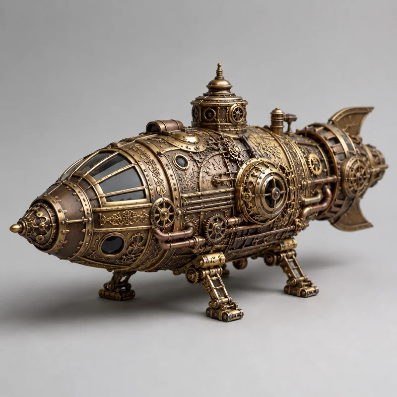 Mô hình phi thuyền Steampunk 3D độc đáo để trang trí