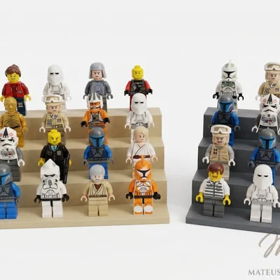 Kệ trưng bày 4 tầng cho mô hình minifigure | Chứa 4-20 mô hình