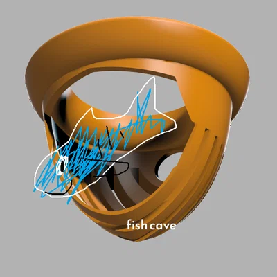 Mô hình Hang đá nổi 3D (Floating Cave) cho cá cảnh - In không support