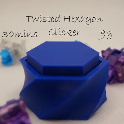 Mô hình đồ chơi giải trí Twisted Hexagon Clicker in 3D