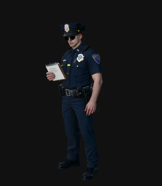 Mô hình 3D viên cảnh sát (Police Officer) chi tiết cho sa bàn - Image 1