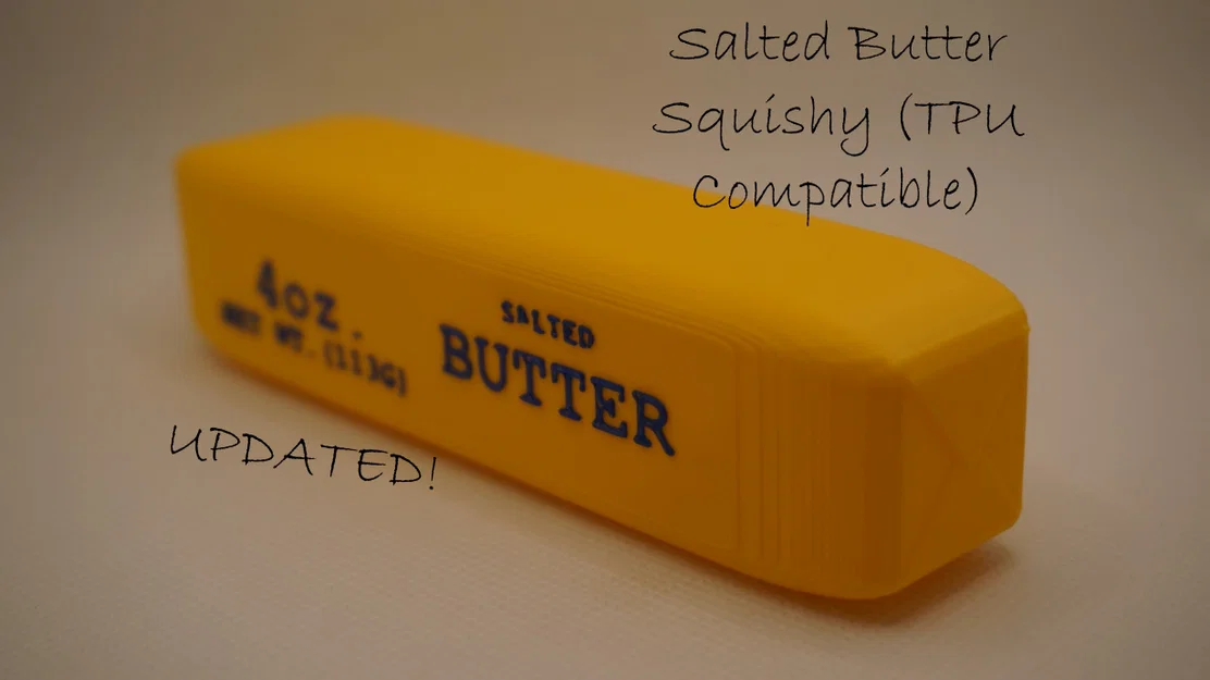 Mô hình thỏi bơ Salted Butter Squishy in 3D bằng nhựa dẻo TPU - Image 1