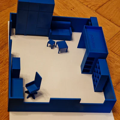 Mô hình tủ Ikea KALLAX tỉ lệ 1:25