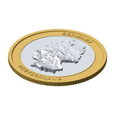 Đồng xu phù điêu địa hình 3D nước Đức (85 mm) – Token sưu tầm