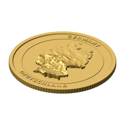 Đồng xu phù điêu địa hình 3D nước Đức (85 mm) – Token sưu tầm