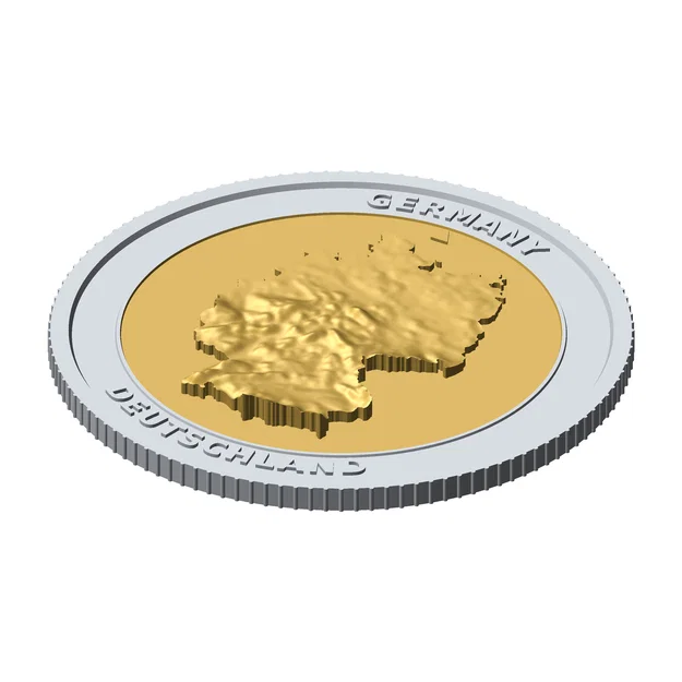 Đồng xu phù điêu địa hình 3D nước Đức (85 mm) – Token sưu tầm - Image 4