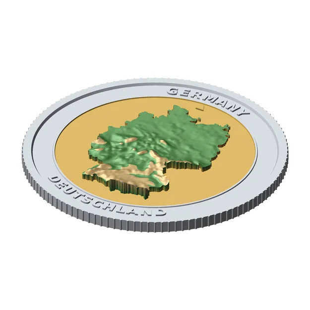 Đồng xu phù điêu địa hình 3D nước Đức (85 mm) – Token sưu tầm - Image 6