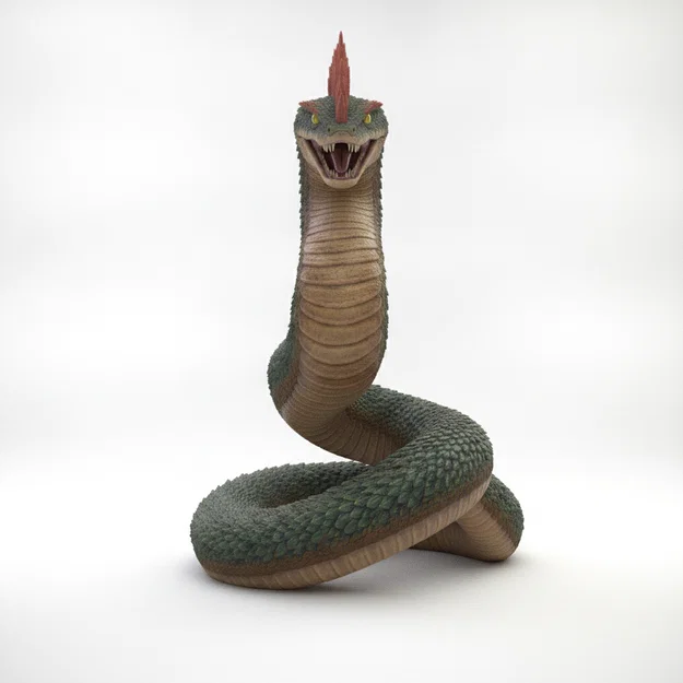 Mô hình 3D Bazilišek (Basilisk) - Sinh vật huyền thoại đầy ấn tượng - Image 1