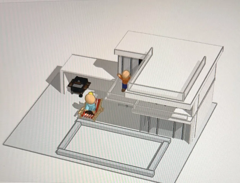 Mô hình 3D ngôi nhà có hồ bơi hiện đại (Pool with a House) - Image 1
