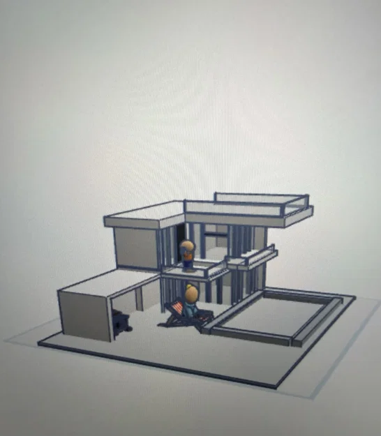 Mô hình 3D ngôi nhà có hồ bơi hiện đại (Pool with a House) - Image 3