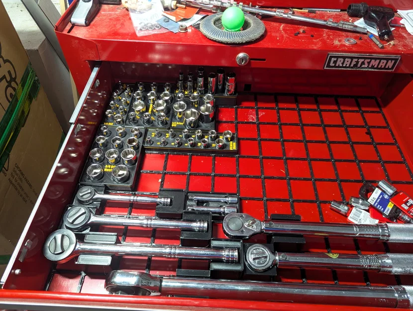 Bộ Khay Gridfinity Cho Bộ Tuýp 64 Món Harbor Freight Pittsburgh (SAE & Metric) - Image 1
