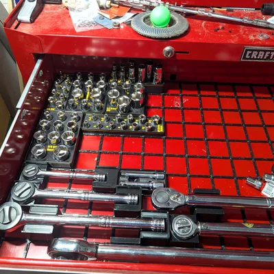 Bộ Khay Gridfinity Cho Bộ Tuýp 64 Món Harbor Freight Pittsburgh (SAE & Metric)