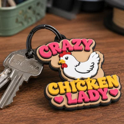 HypeTag — Móc khóa / Mặt dây chuyền Crazy Chicken Lady