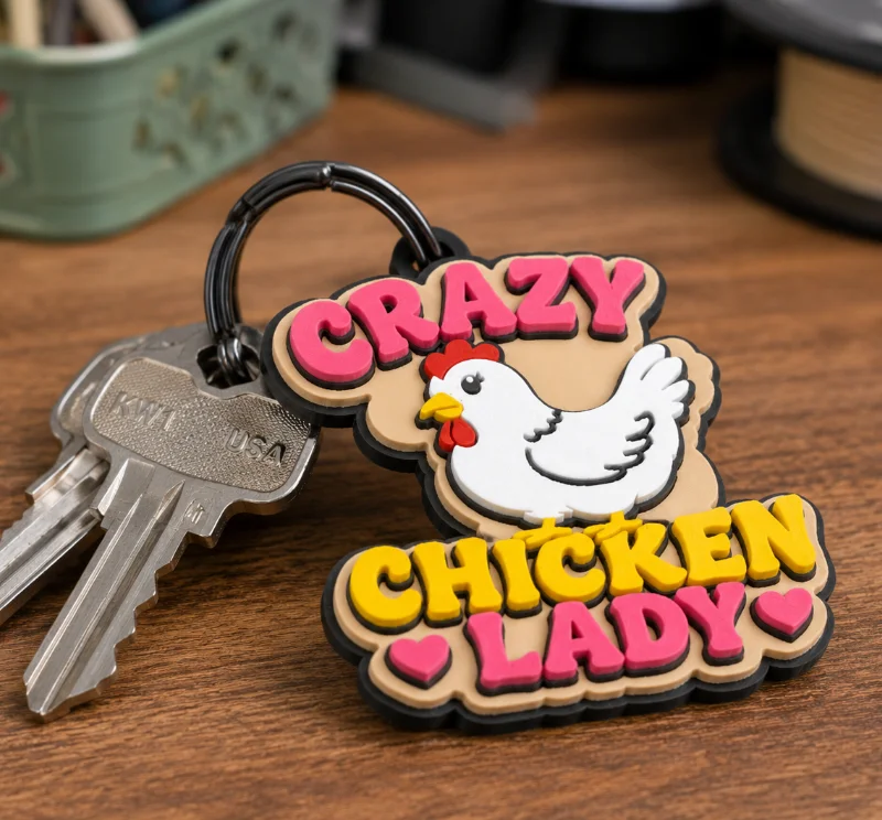 HypeTag — Móc khóa / Mặt dây chuyền Crazy Chicken Lady
