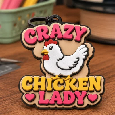 HypeTag — Móc khóa / Mặt dây chuyền Crazy Chicken Lady