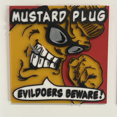 Logo 3D "Evil Doers Beware" của ban nhạc ska Mustard Plug