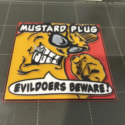Logo 3D "Evil Doers Beware" của ban nhạc ska Mustard Plug