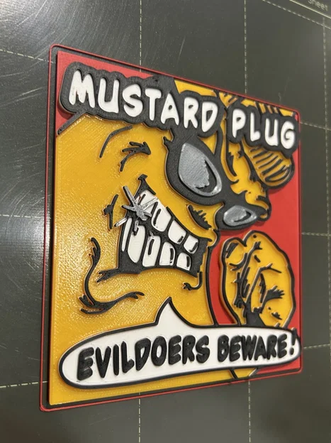 Logo 3D "Evil Doers Beware" của ban nhạc ska Mustard Plug - Image 3