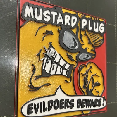 Logo 3D "Evil Doers Beware" của ban nhạc ska Mustard Plug