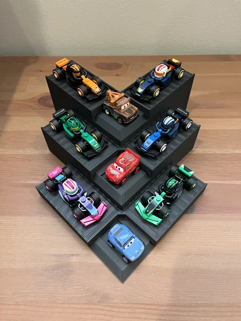 Kệ trưng bày xe mô hình Hot Wheels/Matchbox dạng lắp ghép hình Chevron - Image 6