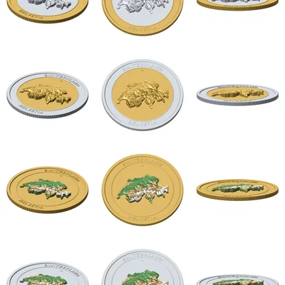 Đồng xu địa hình 3D Thụy Sĩ 85 mm – Token sưu tầm phù điêu