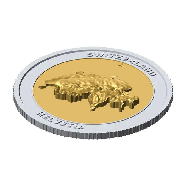 Đồng xu địa hình 3D Thụy Sĩ 85 mm – Token sưu tầm phù điêu - Image 3