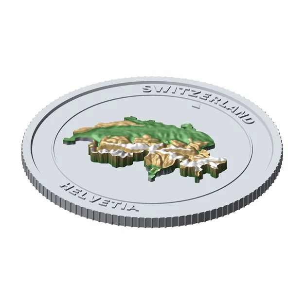 Đồng xu địa hình 3D Thụy Sĩ 85 mm – Token sưu tầm phù điêu - Image 4