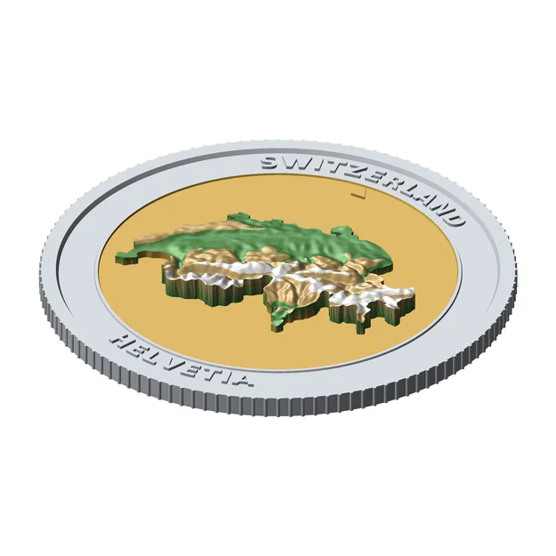 Đồng xu địa hình 3D Thụy Sĩ 85 mm – Token sưu tầm phù điêu - Image 5
