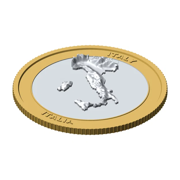 Đồng xu 3D địa hình nước Ý 85 mm – Token sưu tầm cao cấp - Image 1