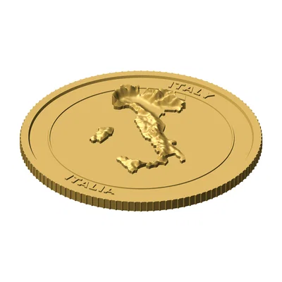 Đồng xu 3D địa hình nước Ý 85 mm – Token sưu tầm cao cấp