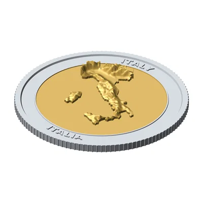 Đồng xu 3D địa hình nước Ý 85 mm – Token sưu tầm cao cấp