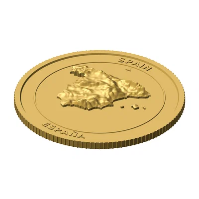 Đồng xu địa hình 3D Tây Ban Nha 85 mm – Token sưu tầm phù điêu