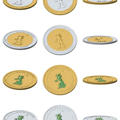 Đồng xu 3D Topographic Vương quốc Anh 85 mm – Quà tặng sưu tầm dạng phù điêu