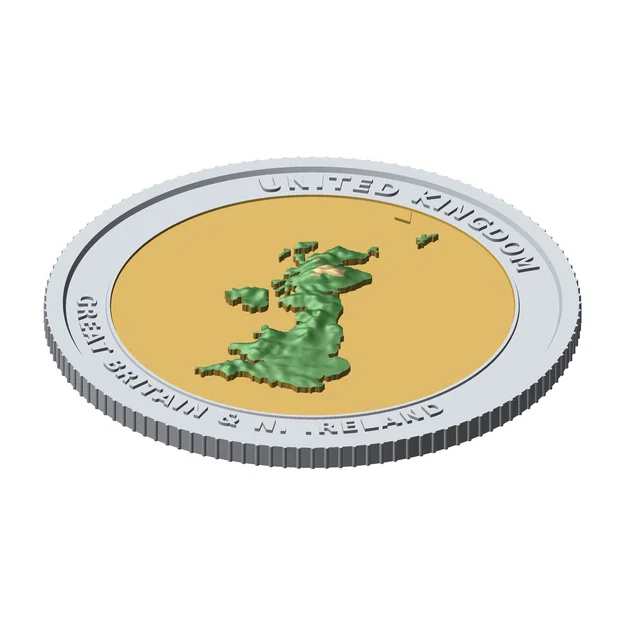 Đồng xu 3D Topographic Vương quốc Anh 85 mm – Quà tặng sưu tầm dạng phù điêu - Image 6