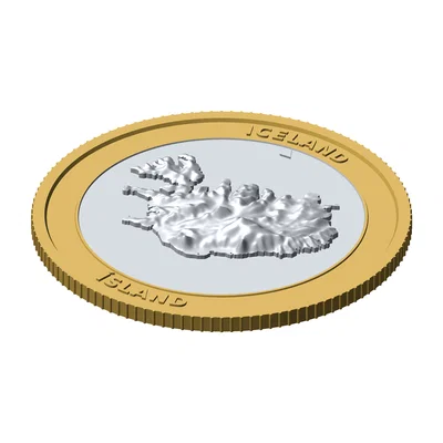 Đồng Xu Địa Hình 3D Iceland 85 mm – Quà Tặng Sưu Tầm