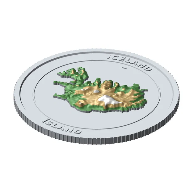 Đồng Xu Địa Hình 3D Iceland 85 mm – Quà Tặng Sưu Tầm - Image 2