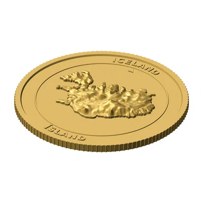 Đồng Xu Địa Hình 3D Iceland 85 mm – Quà Tặng Sưu Tầm