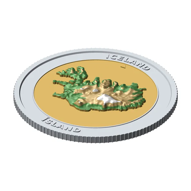 Đồng Xu Địa Hình 3D Iceland 85 mm – Quà Tặng Sưu Tầm - Image 6