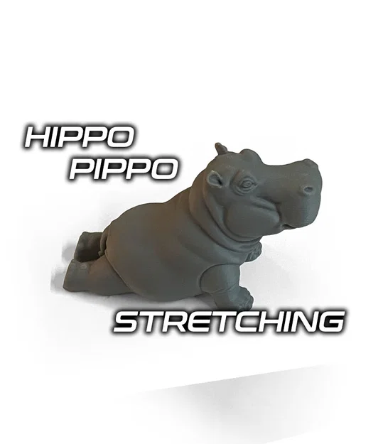 Mô hình chú hà mã Hippo Pippo vươn vai trang trí bàn làm việc - Image 1